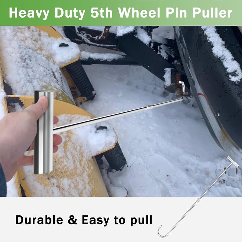 ForoGore 1 Pack 5th Wheel Pin Puller 32" Solid Steel Chrome Plated 5th Wheel Puller Heavy Duty Fifth Wheel Pin Puller - Image 2